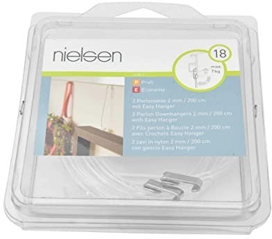 nielsen Galerieschienen Zubehör Perlonseil 2m inkl. Bilderhaken Easyhanger (2 Stück/Packung)
