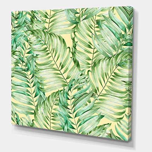 DesignQ Tropische Blätter der Monstera Tropische Leinwand Wandkunst, grün, 91,4 x 91,4 cm