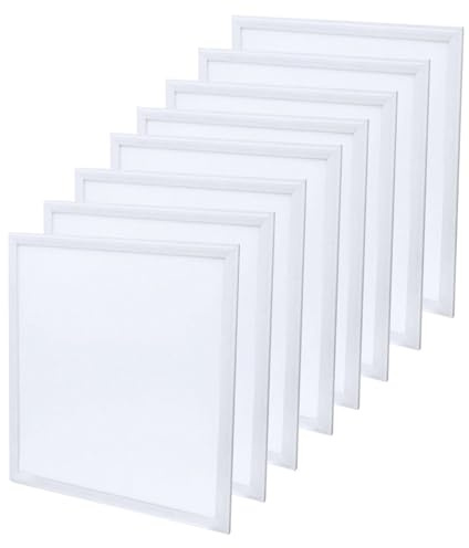 Europalamp – 8 paneles LED 60 x 60 cm, 40 W, blanco neutro, 4000 K, 4000 lúmenes, alta luminosidad, adaptación a falsos techos sin modificaciones (4000 K, blanco neutro, 8)