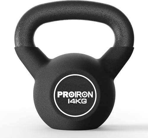 PROIRON Kettlebell in Ghisa 14 kg - Rivestimento in Neoprene, Vari Colori per Esercizi e Allenamenti a Casa e in Palestra