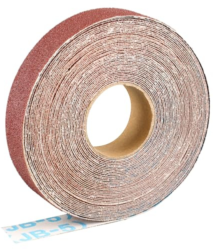 Shineboc sandpaper roll 2.5cmx10m 80 grit aluminum oxide sandpaper, suitable for sanding, wood, furniture finishing, stainless steel and automotive body processing