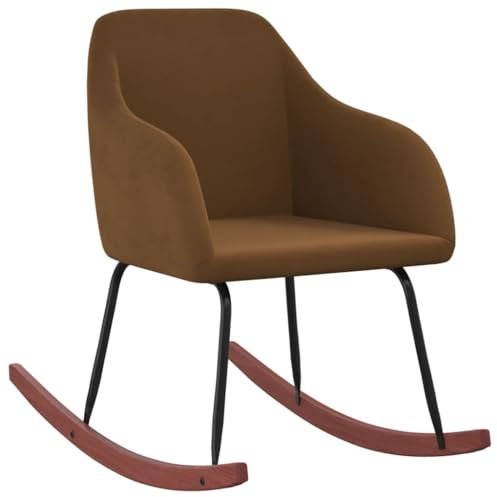 vidaXL Schaukelstuhl Relaxstuhl Schaukelsessel Schwingsessel Relaxsessel Schwingstuhl Polsterstuhl Sessel Stuhl Wohnzimmer Braun Samt