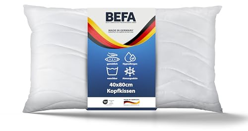 BEFA CARE Kudde, 40 x 80 cm, mikrofiber med Aloe Vera, 400 g fyllningsvikt, Oeko-Tex klass 1 Tillverkad i Tyskland