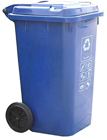 WAVEPEAK Poubelles d'intérieur Lancé Poubelle à roulettes Robustes, Grande Poubelle en Plein air, 100L, Gris Poubelle d'intérieur(Blauw)