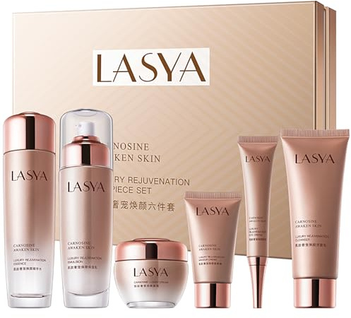 Revitalizing 6-Piece Anti-Aging Skin Care Set for Women – Hydrating, Firming & Wrinkle-Reducing Facial Care Kit with Cleanser, Toner, Eye Cream, Lotion & Face Cream