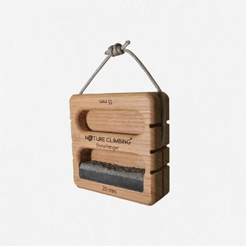 Nature Climbing Stone Hanger Portable Hangboard – Real Rock Texture, 6/10/15/20mm Edges | Finger Strength Training, Crimp & Pinch Board for Rock Climbing & Bouldering