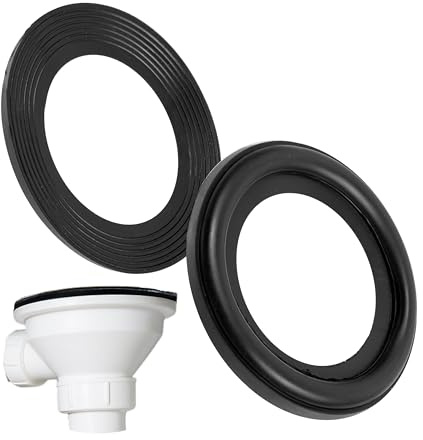 Profile seal for drain valve, 2 pieces, Ø 67 x 43 x 7 mm, for 1 1/2 inch sink sets, sink valve base replacement seal, kitchen tap seal set, sealing ring installation system
