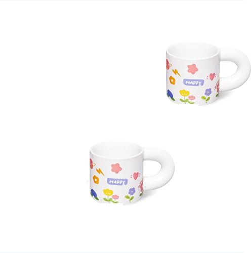 Remione Tassen Bemalen Set, Kreativ DIY Tassen zum bemalen Keramik Set für Erwachsene Kinder Tassen Malset (Mugx1) (Mugx2)