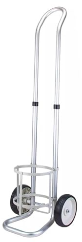 AEDNX Aluminum Alloy Cylinder Cart for Storage Propane/Nitrogen Tank, Mobile Gas Cylinder Fixed Rack with Wheel, Cylinder Dolly Height Adjustable for School Laboratory/Home(4.7 in/12cm)