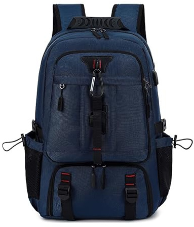 SWZEC NULSTA Reiserucksack Erweiterbarer Sportrucksack XL mit Schuhfach Schulrucksack (Blau (60L))