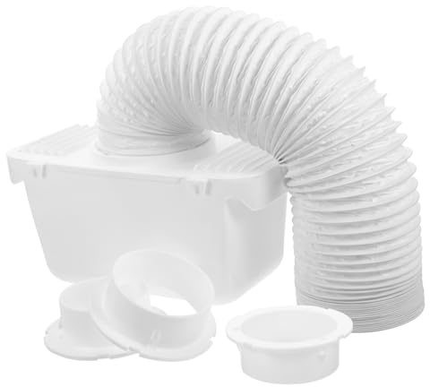 Holibanna Dryer Vent Plate Set with Vent Hose Connector Kit for Drum Dryers, White Plastic Lint Collection Accessory with Easy Cleaning Feature, Suitable for Indoor Clothes Drying