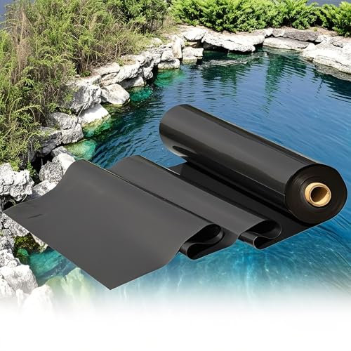 Poxvythb Telo Impermeabile Multistrato per Laghetto, 1.5x2m 2x4m 4x8m 6x12m, Fodera Rinforzata con Rete in PVC per Giardini Rocciosi, Cascate Artificiali e Piscine Naturali, Durata 10+ Anni