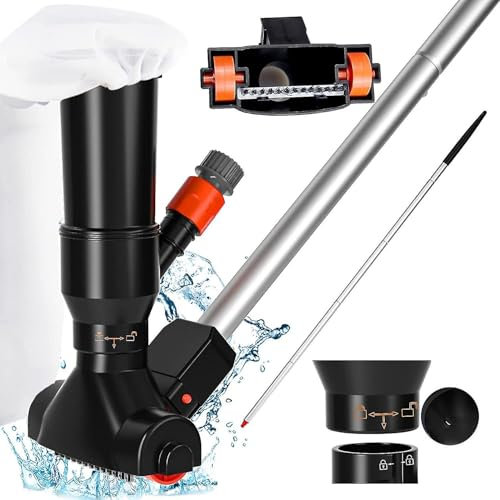 Aspiratore per piscina fuori terra con 48 pali da piscina, spazzola, design unico della serratura della cattura, maglia