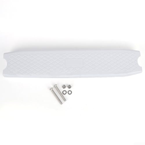 DAZZLEEX Rutschfeste Poolleiter, Ersatz, weißer ABS-Kunststoff, Schwimmbad-Stufen mit Montagezubehör für oberirdische Poolleiter, 49,3 x 9,9 cm