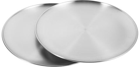 Alipis 2pezzi Teglia Per Pizza Rotonda in Acciaio Teglia Antiaderente Per Cottura Vapore Utensili Da Cucina Per Biscotti Torte e Dolci