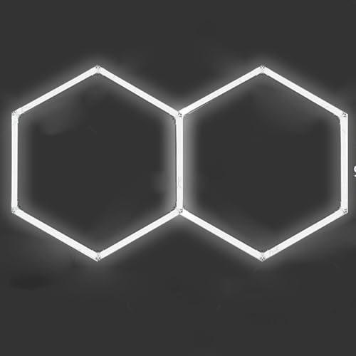 Serenitison Lámpara LED Hexagonal para Garaje,Luz Hexagonal LED Techo,Luces De Techo LED con Forma De Panal,Luz Blanca Día 6500K,para SalóN De Belleza De Coche,para PeluqueríAs,Bares,Taller