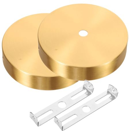 SAFIGLE Base da Soffitto in Rame Oro 2 Pezzi per Lampadario Moderno e Vintage, Supporto Versatile per Illuminazione Fai-da-te in Camera da Letto