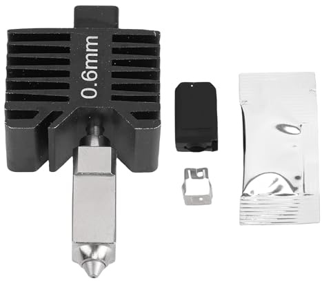 Kuuleyn Bam bu Lab X1 X 1C P1P P1S Kit d'extrémité chaude de buse en acier trempé d'origine d'une seule pièce, buse en acier trempé d'imprimante 60 W Kit d'extrémité chaude de (0,6 mm)