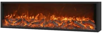 Caminetto a Nebbia Caminetto elettrico da parete e incasso con telecomando, decorazione ultrasottile fiamma realistica 3D(M)