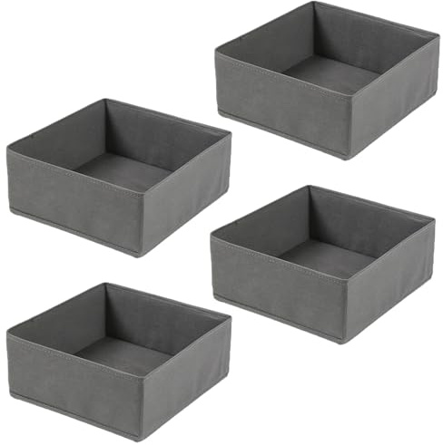 XIANTIAN Drawer Organisers 4 Pack Foldable Storage Box, Fabric Wardrobe Storage, Dresser Drawer Dividers Cubes for Bras, Socks, Underwear, Ties, Scarves, Cosmetics