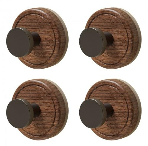 Hontaog 4 Piezas Ganchos con Ventosa Sin Taladro Ganchos Decorativos para Ventanas con Aspecto de Madera Ganchos Reutilizables para Toallas Ganchos de Pared para Cocina Baño Ventana Lisa