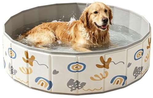 Mineup Piscina Pieghevole per Cani, 100cm Piscina per Cani, Bacino per Cane, Robusta, Antiscivolo, Antistrappo, per Can E Gatti di Grandi Dimensioni, Gioco d'Acqua Estivo E Divertimento in Giardino