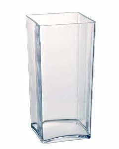 Clear Acrylic Cube Vase Hard Wearing Lightweight Durable Plastic 25cm High