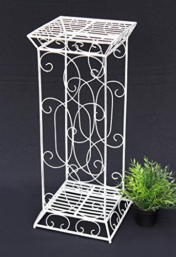DanDiBo Blompall metall vit kantig 77 cm blomstativ 20304 blompelare