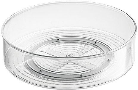 iDesign Fridge/Freeze Binz kylskåpsförvaring, roterande platta av plast, transparent, 29 x 9 cm