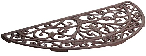 Biscottini Zerbino ghisa grande 68,5x32x1,5 cm - Zerbino ingresso esterno - Zerbini in ghisa esterno - Tappetino ingresso casa mezzaluna - Pulisci scarpe metallo