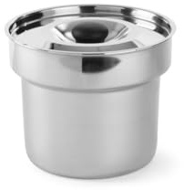 HENDI Bain-Marie Topf, mit Deckel, geeignet Thermosysteme (201107, 201206, 201466) und Aufsatzadapter (470930), 4L, ø215x(H) 177mm, Edelstahl