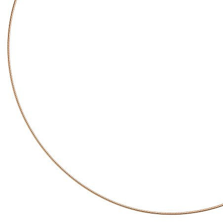 1,1mm Halsreif Omegareif aus 925 Silber rotgold vergoldet 45cm Halsschmuck
