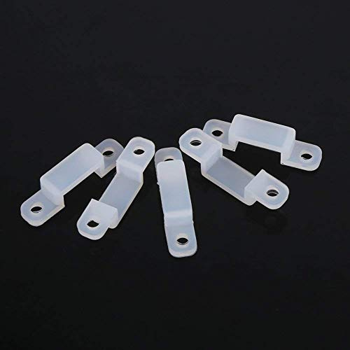100 PCS Streifen Licht Montagehalterung Klipp 8/10 / 12mm Silikon Halter Klipp für das Reparieren von wasserdichtem SMD 3528 5050 1210 RGB LED Streifen Licht (8mm)