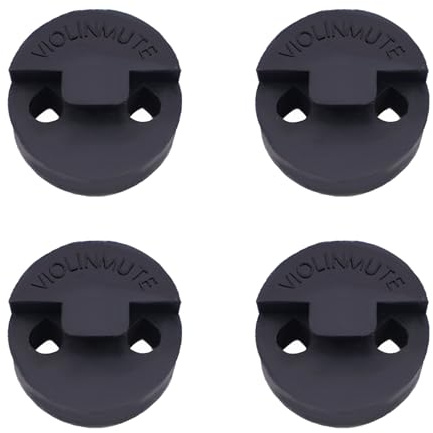 Amgate Übungsdämpfer für Violine und kleine Violine, runde Tourte Style, Gummi-Dämpfer, Schwarz, 4 Stück