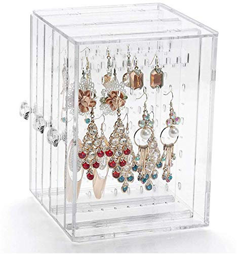 Ritte Ohrringhalter, 216 Löcher Acryl klar Staubfrei Ohrring Ohrstecker Halsketten und Armbändern Aufbewahrung, Ohrringe Aufbewahrungsbox Kasten Ohrringhalter Schmuckständer Ohrringe Schmuckhalter