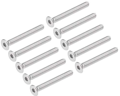 uxcell M3x25mm Flat Head Machine Screws Inner Hex Screw 304 Stainless Steel Fasteners Bolts 30Pcs