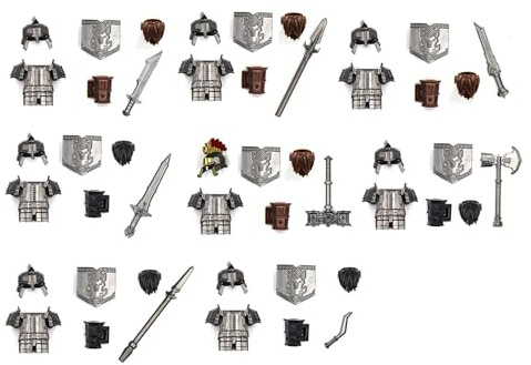 Magma Brick Zwergenkraft(Dwarf's) mit Rüstungen, Helmen, Brot und Waffen kompatibel mit Legos