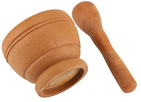 Weiyiroty Spice Grinder Stone Grinder Hand Mortar Pestle Set, Spices Mortar Pestle Set, Granite Mortar for Home Kitchen Apothecaries Pharmacies(Wood grain)