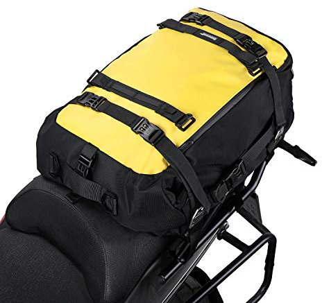Rhinowalk Bolsa de Equipaje para Moto 10/20/30L, Multifuncional, Impermeable, Maletero Trasero, Bolsa para Asiento de Motocicleta, Amarilla, 30 L