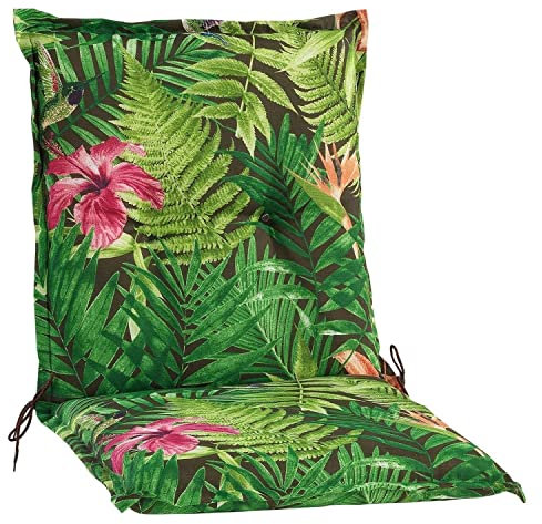 Gartenstuhlauflagen Niederlehner - 100 x 50 cm - Grün - Baumwolle - Polyester - Dschungelmuster - Sesselauflage Sitzpolster Stuhlauflage