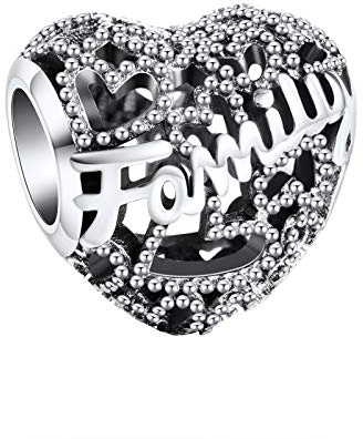 Annmors Charm Pendentif pour Femme Cœur Amour Famille Argent Sterling 925 Breloque Bracelets Colliers Pendentifs