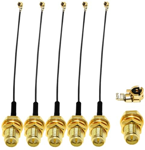TUOLNK 5er Pack 6 Zoll IPX zu RP SMA WLAN Antennen Pigtail Kabel 1,13 mm Antennenkabel Verlängerungskabel Buchsen Schott 15 cm Koaxialkabel