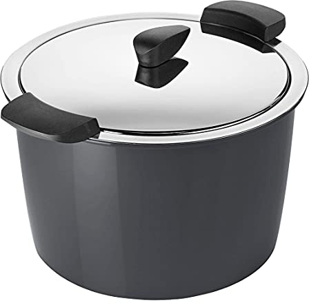 Kuhn Rikon HOTPAN – Stainless Steel Cooking Pot with Insulated Thermal Bowl | Energy-Saving Soft-Cooking System | Swiss Design 5.3 Quarts, Grey