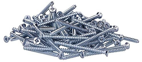 Voxura Schrauben Geräteschrauben für Schalterdosen Senkschrauben mit PZ1 / Schlitz Ø 3,2x40mm gvz Stahl 100 Stück im Beutel