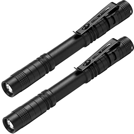 flintronic LED Taschenlampe Mini, 2 Stück 200 Lumens Pen Light, Wasserdicht | Stift Licht für Camping/Wandern/Haushalt, 2*AAA-Batterien (Nicht Enthalten)