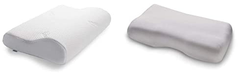 TEMPUR Kissen Set mit Füllung und Bezug, Original Kopfkissen Größe Junior mit Jersey-Kissenbezug (platin)