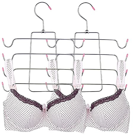 2 Stück Kleiderbügel, Camisole, zusammenklappbar, für Tanktops, Camisole, BH, Badeanzug (Rosa)
