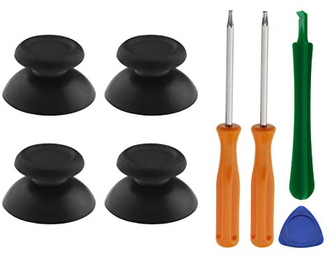 OTOTEC Set of 8PCS Thumbsticks Screwdriver Pry Tool Repair Kit Compatible with Xbox One/S/X Compatible with PS4 Controllers Black Analog Grip