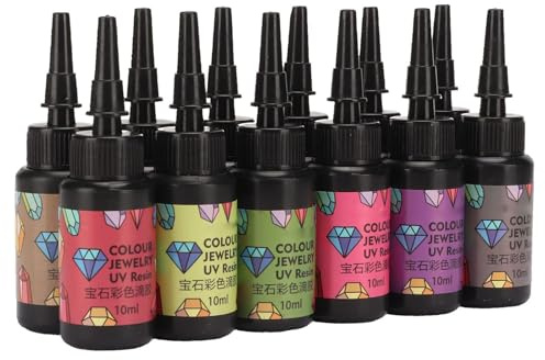 12 PCS UV-Harz Schnell Härtender Schmuck UV-Epoxidharz Schnell Härtend für die DIY-Schmuckherstellung