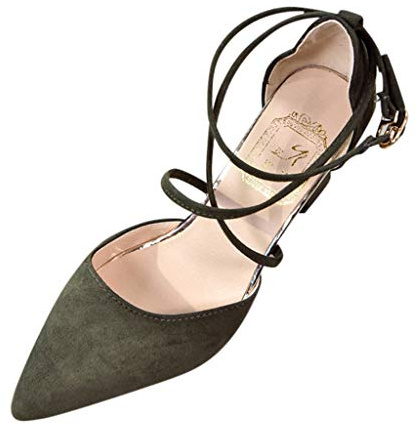 TDEOK Chaussures Pointues Femmes Escarpins Sandals Femme Bout Pointu Chaussure de Mariage Fête Nuptiale Chaussures à Talon Chaton Chaussure Mode Escarpins à Talon Carre Couleur Unie Décontractée